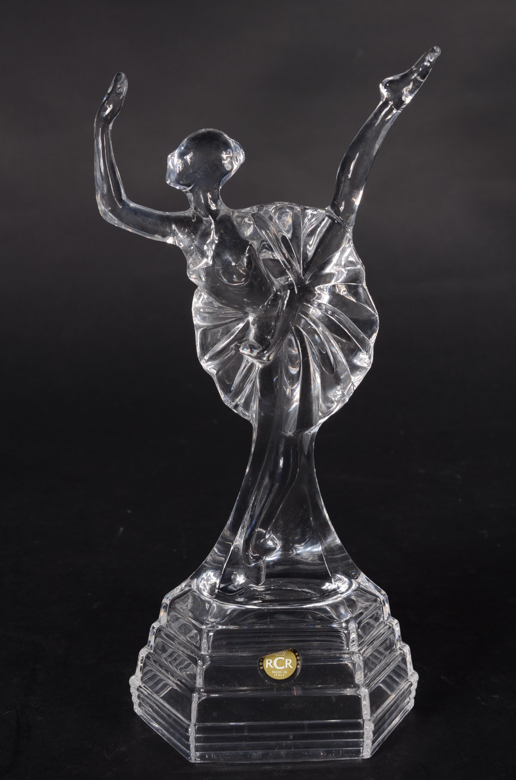 Três peças de cristal, sendo: 2 esculturas representando bailarina e... - foto 4 de 9