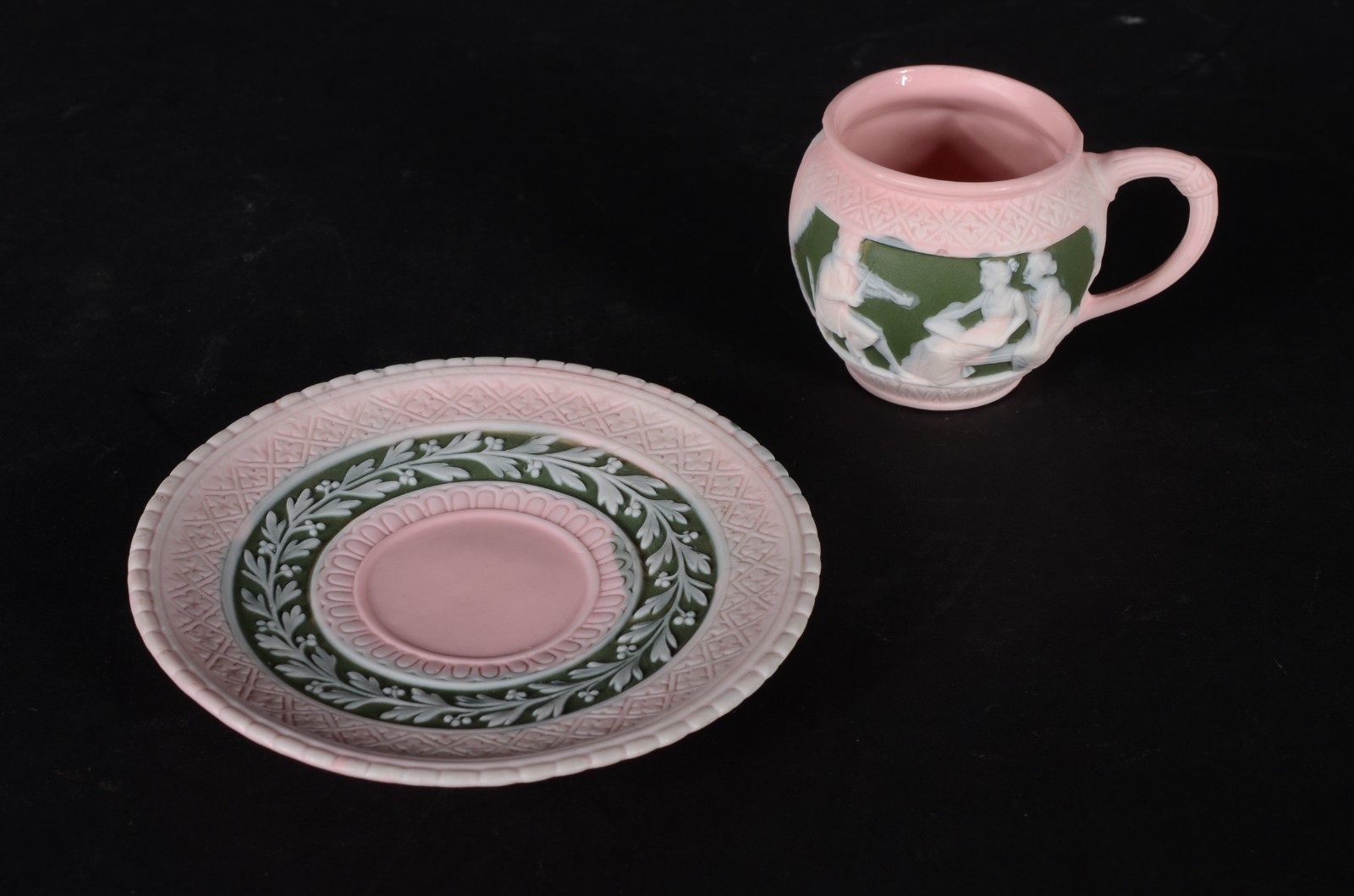 Parte de serviço de café de porcelana Wedgwood rosa e verde, composto... - foto 5 de 7