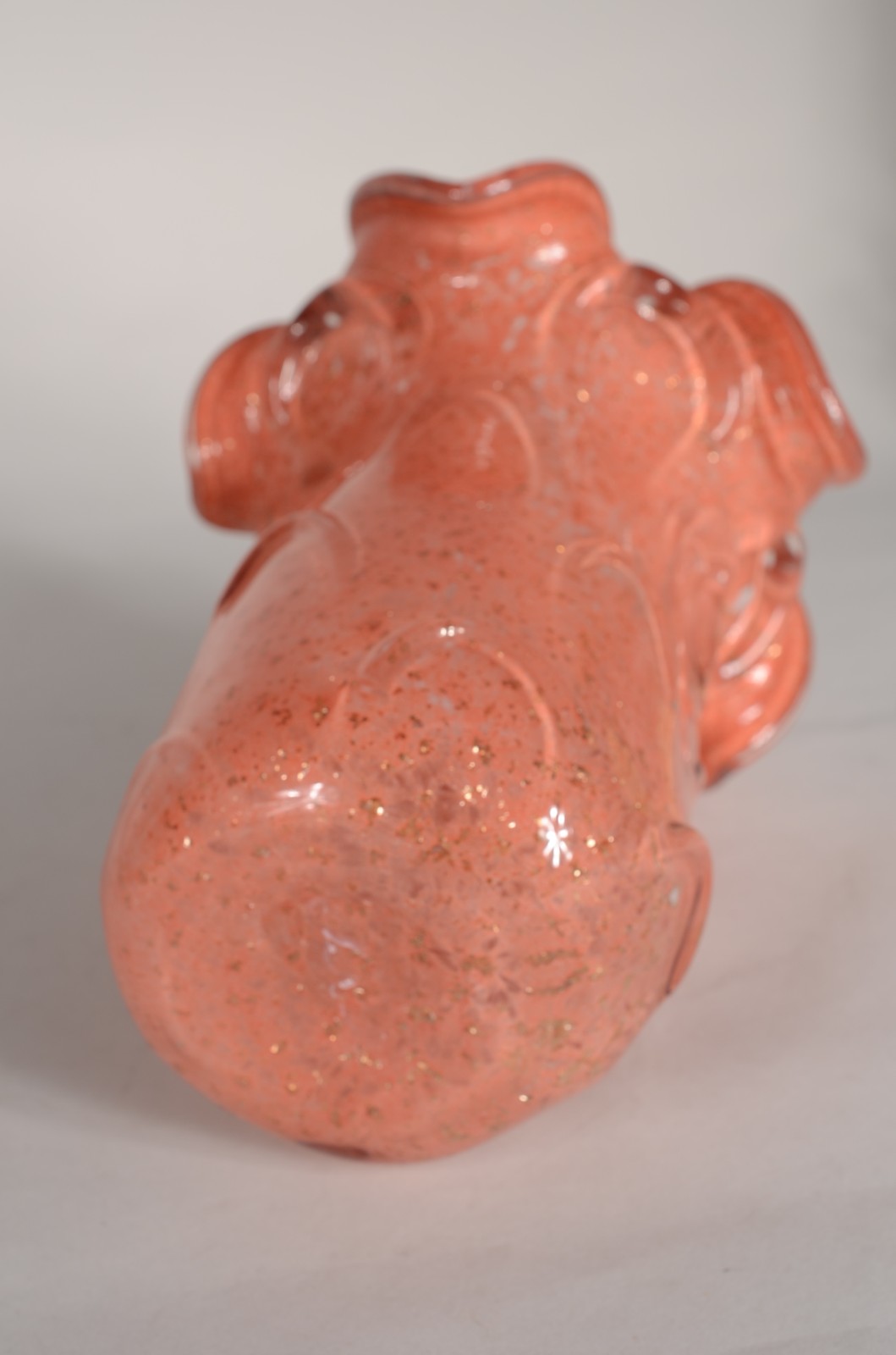 Vaso de murano de vidro decorativo na cor rosa, trabalhado com pó de... - foto 4 de 4