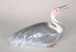 Sete pequenas estatuetas de porcelana europeia ... - Sete pequenas estatuetas de porcelana europeia policromada representando pinguins e ave maior com bico lascado.