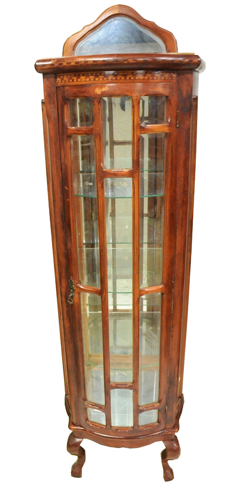 Vitrine de madeira filetada, porta e laterais com vidros bisotados... - foto 3 de 8