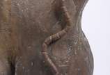 MARLY, Torso e cobra - Escultura de bronze sobre base de mármore. Assinada.