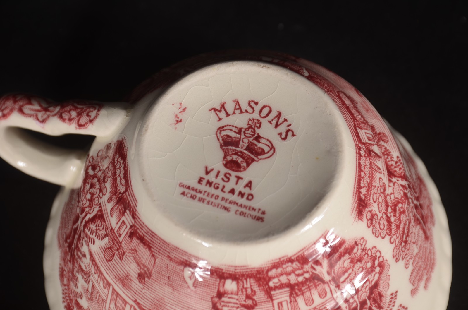 Aparelho de fainça inglesa Mason's rosa e branco para chá, composto... - foto 7 de 9