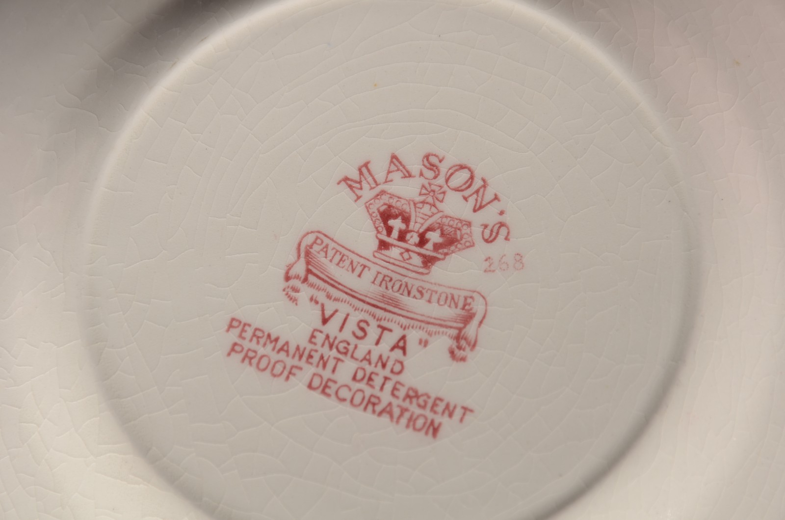 Aparelho de fainça inglesa Mason's rosa e branco para chá, composto... - foto 9 de 9