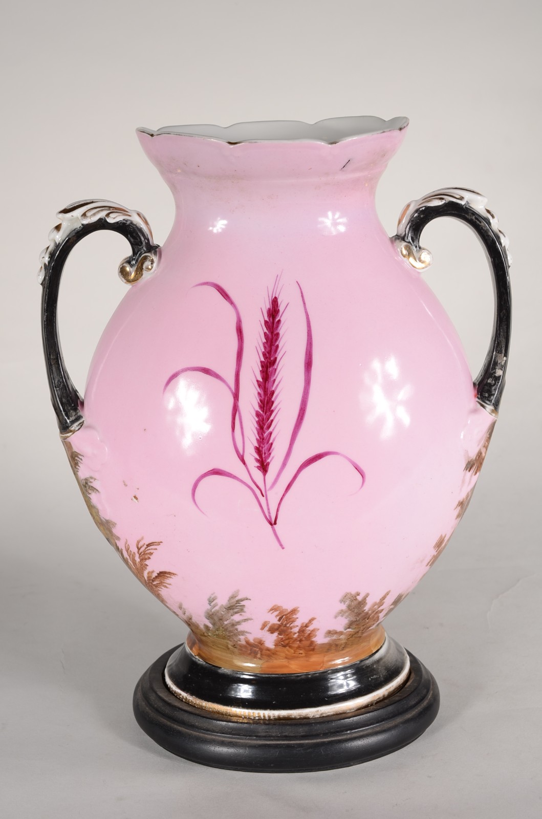 Vaso de porcelana Velho Paris decorado com cena de veleiro e castelo... - foto 2 de 8