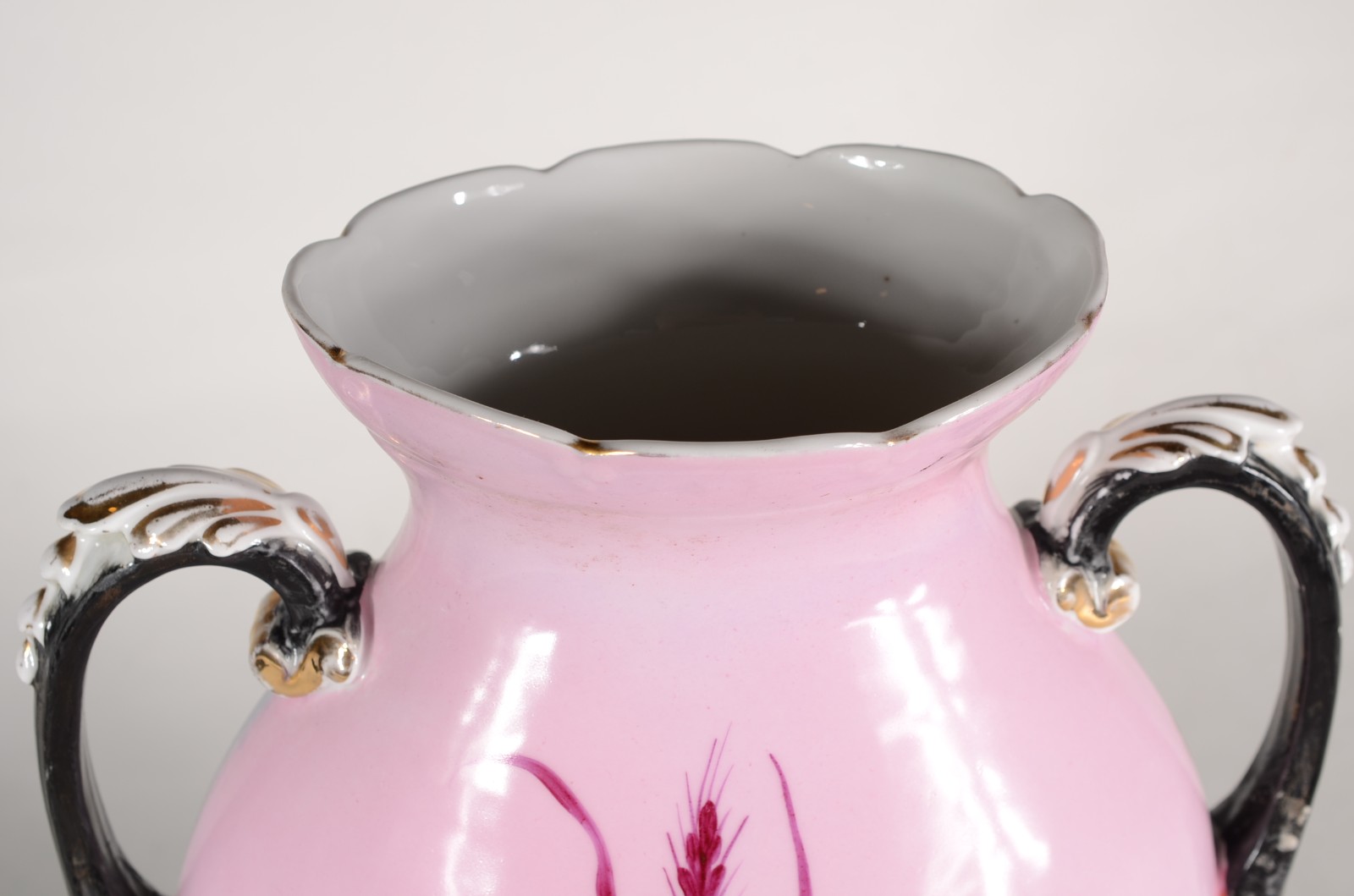 Vaso de porcelana Velho Paris decorado com cena de veleiro e castelo... - foto 5 de 8