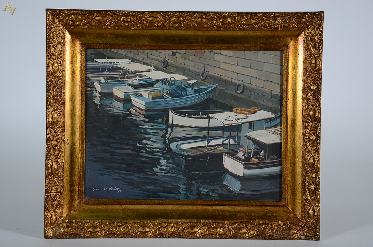 RAUL DE MELLO - Barcos - ose - 36 x 46 - datado 79 - foto 1 de 3