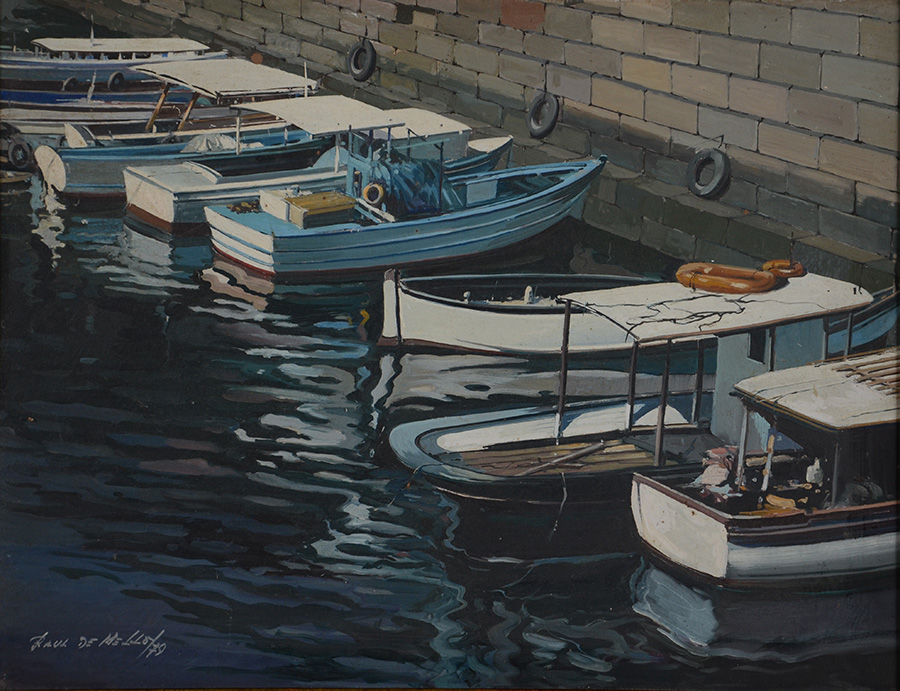 RAUL DE MELLO - Barcos - ose - 36 x 46 - datado 79 - foto 2 de 3