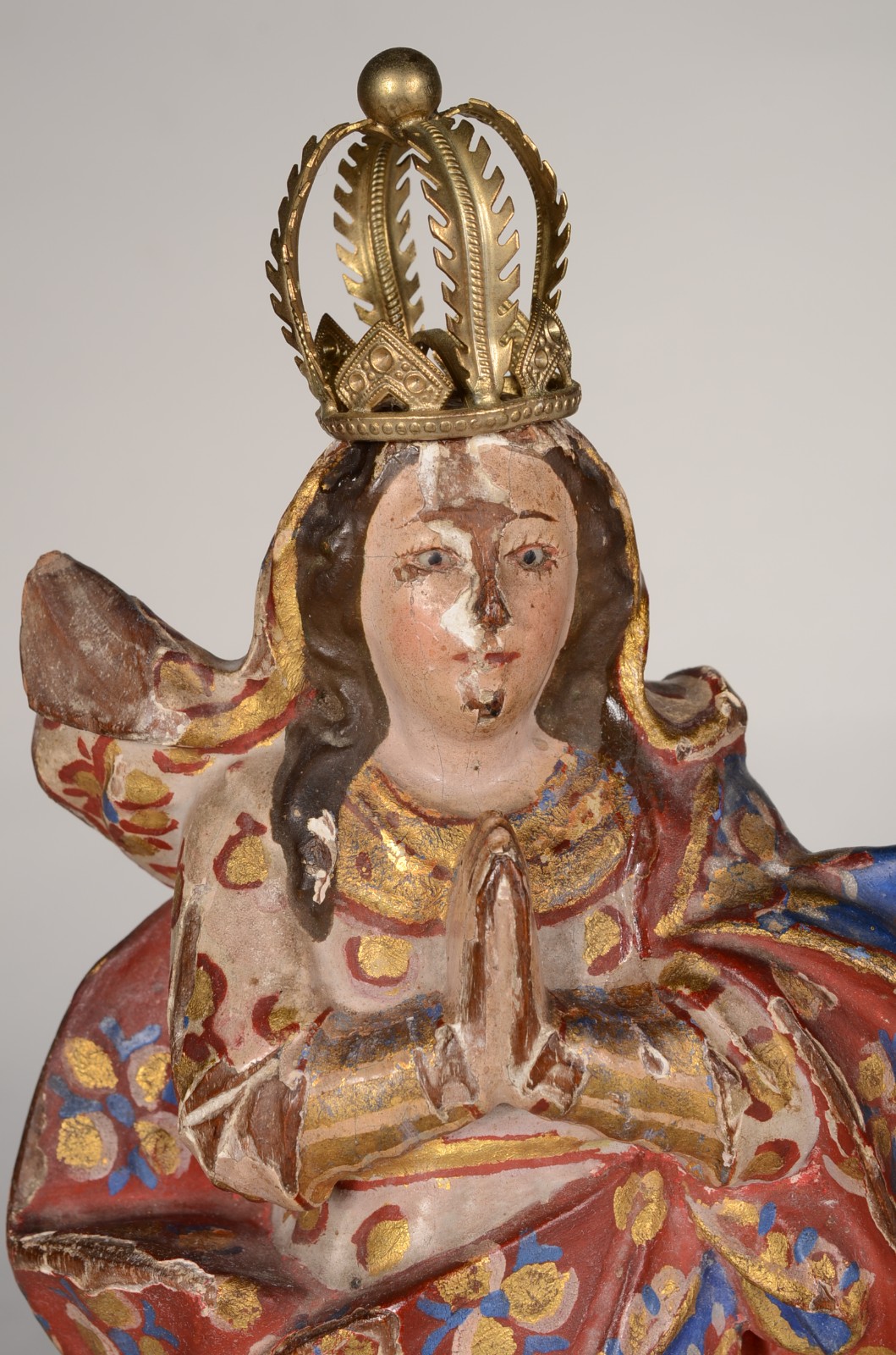 Nossa Senhora - Antiga imagem de madeira policromada e dourada... - foto 2 de 8