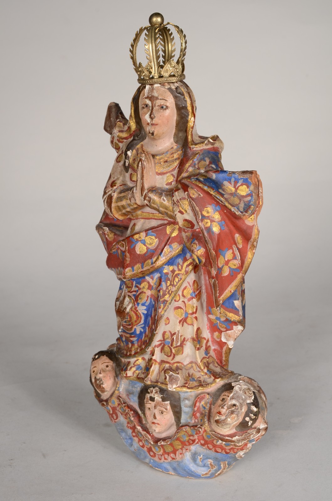 Nossa Senhora - Antiga imagem de madeira policromada e dourada... - foto 4 de 8