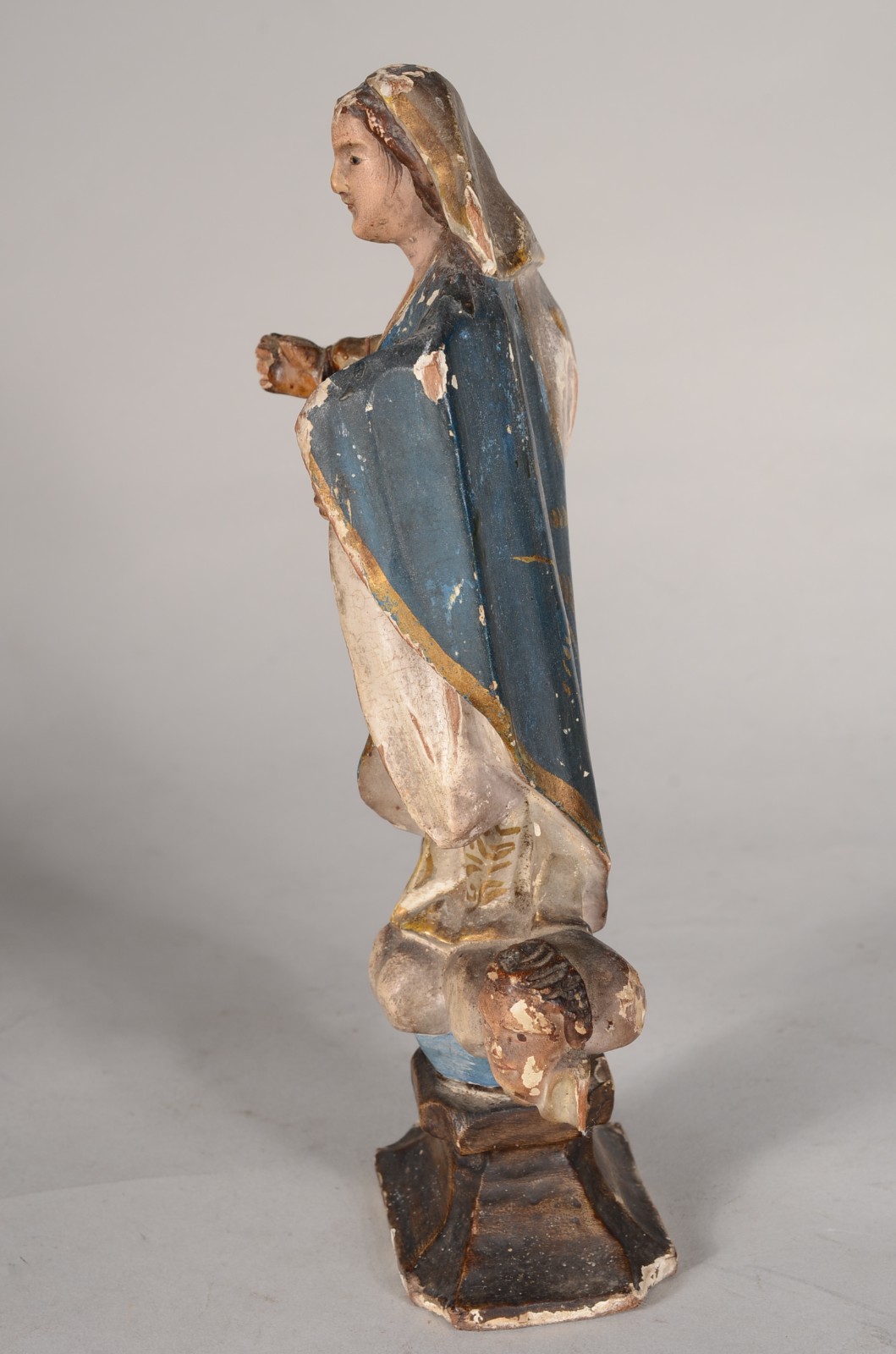 Nossa Senhora da Conceição - Imagem de madeira policromada. Desgastes. - foto 5 de 9