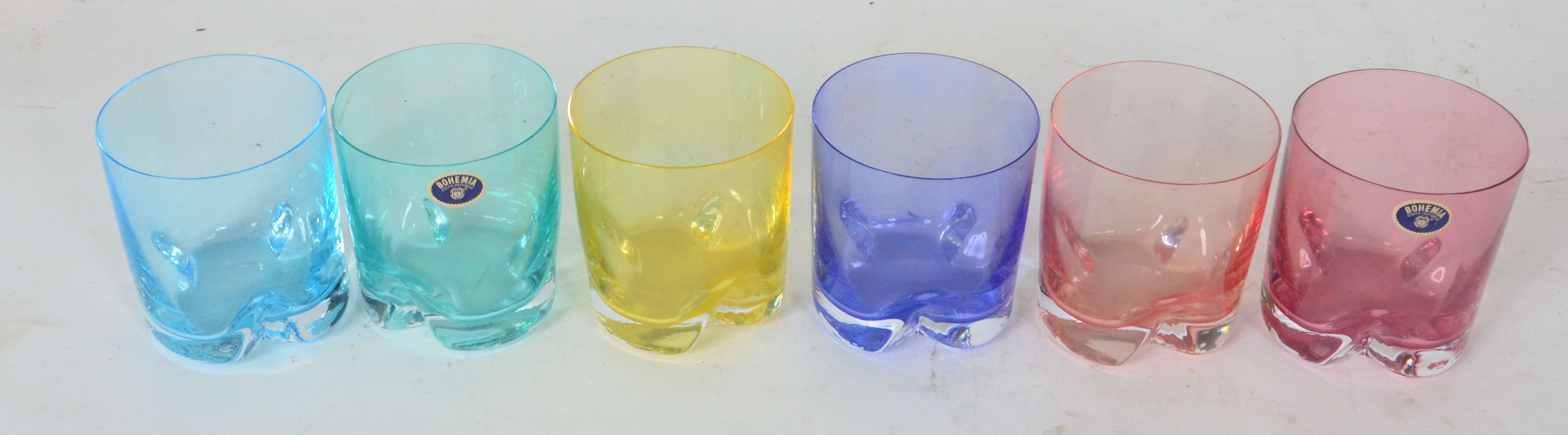 Seis copos de cristal Bohemia para whisky colorido - foto 2 de 2
