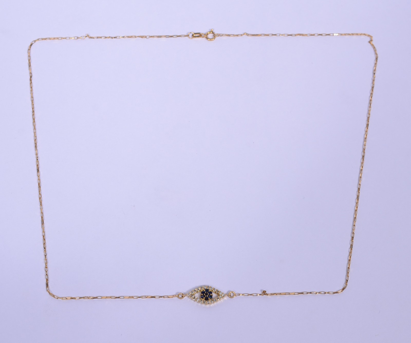 Colar com pendente feitio olho grego de ouro 18 k. (Por motivos de... - foto 2 de 6