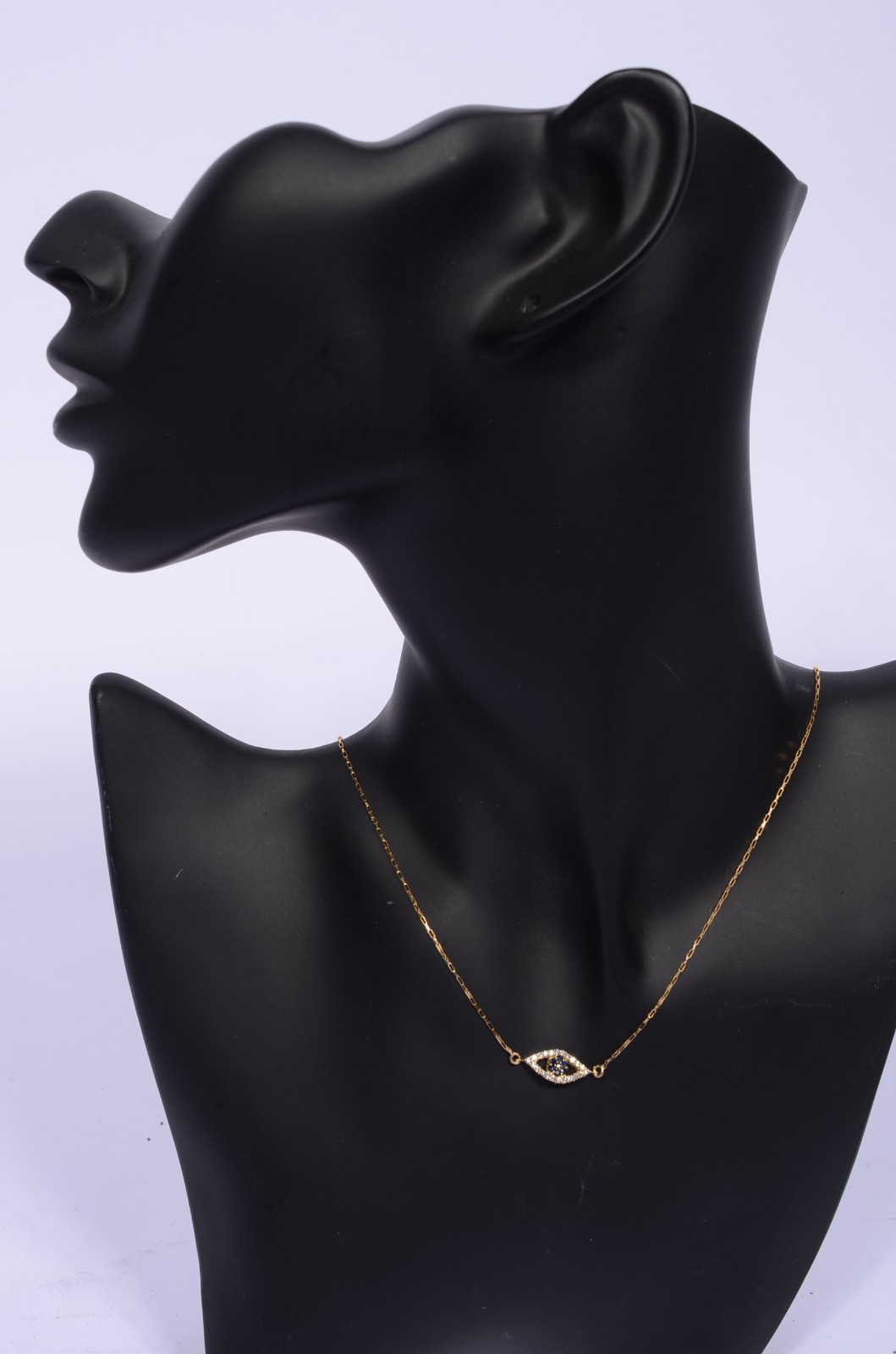 Colar com pendente feitio olho grego de ouro 18 k. (Por motivos de... - foto 6 de 6