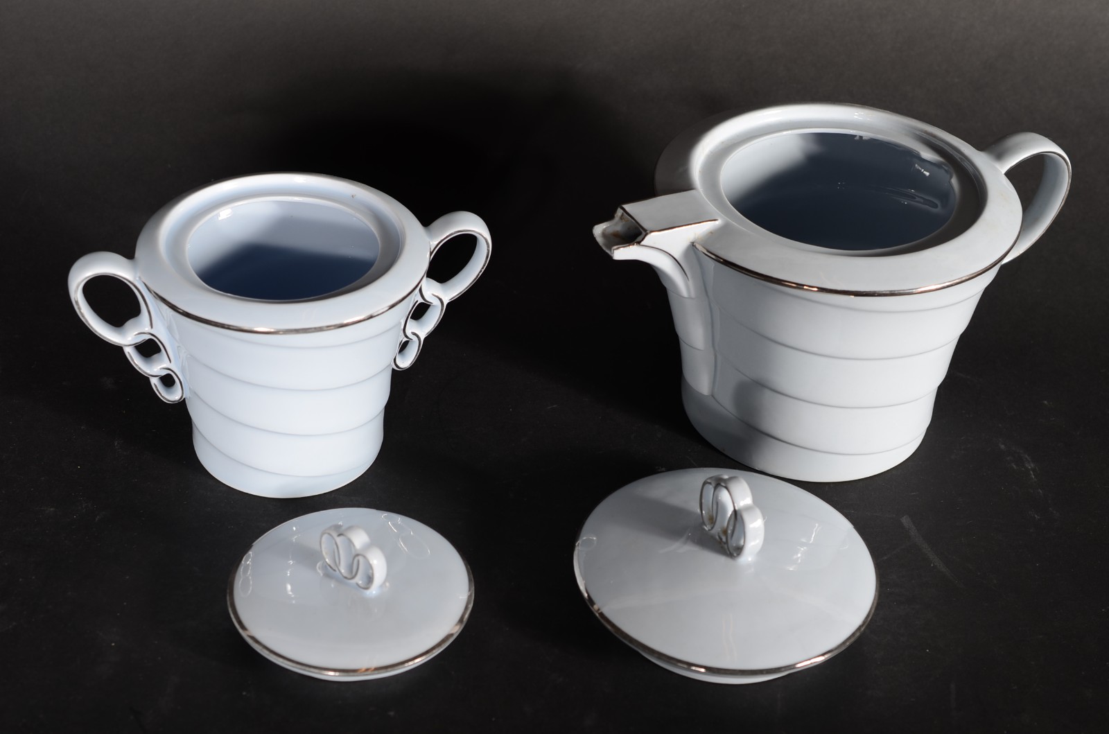 Serviço para chá de porcelana tcheca Epiag na cor azul, composto de... - foto 3 de 7