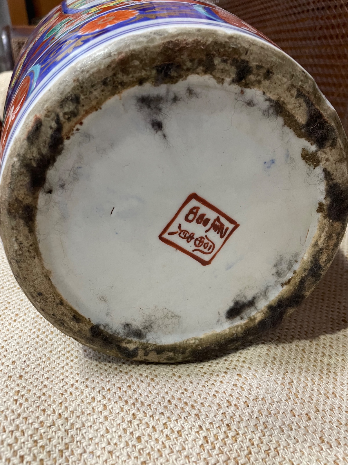Grande vaso de porcelana japonesa Imari, decorado com figuras de... - foto 7 de 7