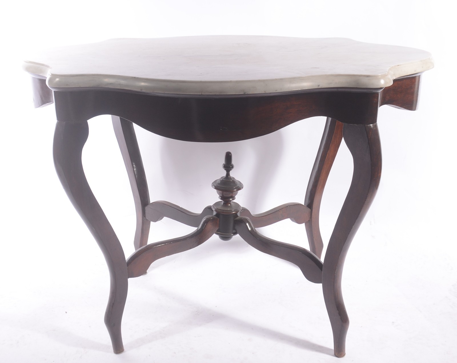 Mesa de apresentação de madeira nobre, estilo Luis Felipe, tampo de... - foto 2 de 5