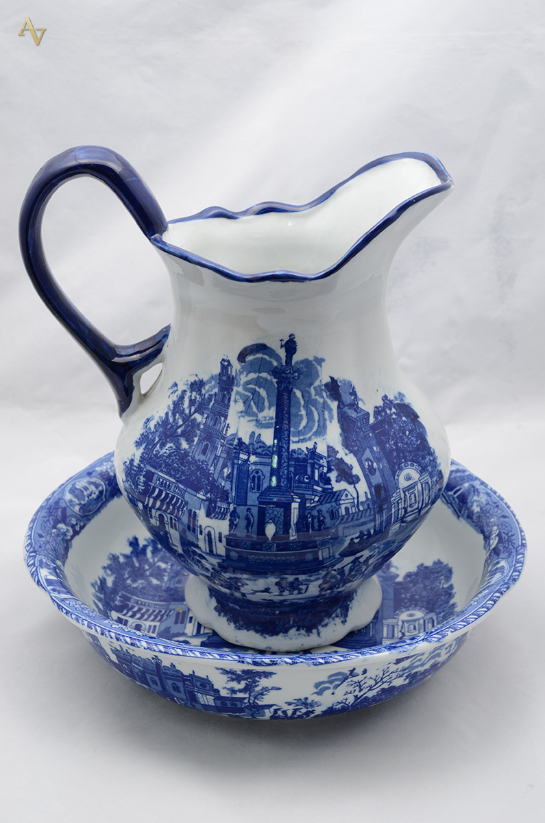 Gomil com bacia de porcelana VICTORIA WERE - IRONSTONE. Diâmetro...