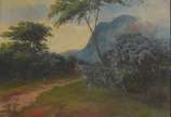 Auguste Petit (1844-1927), Pedra da Gávea - Óleo sobre tela - datado 1915.