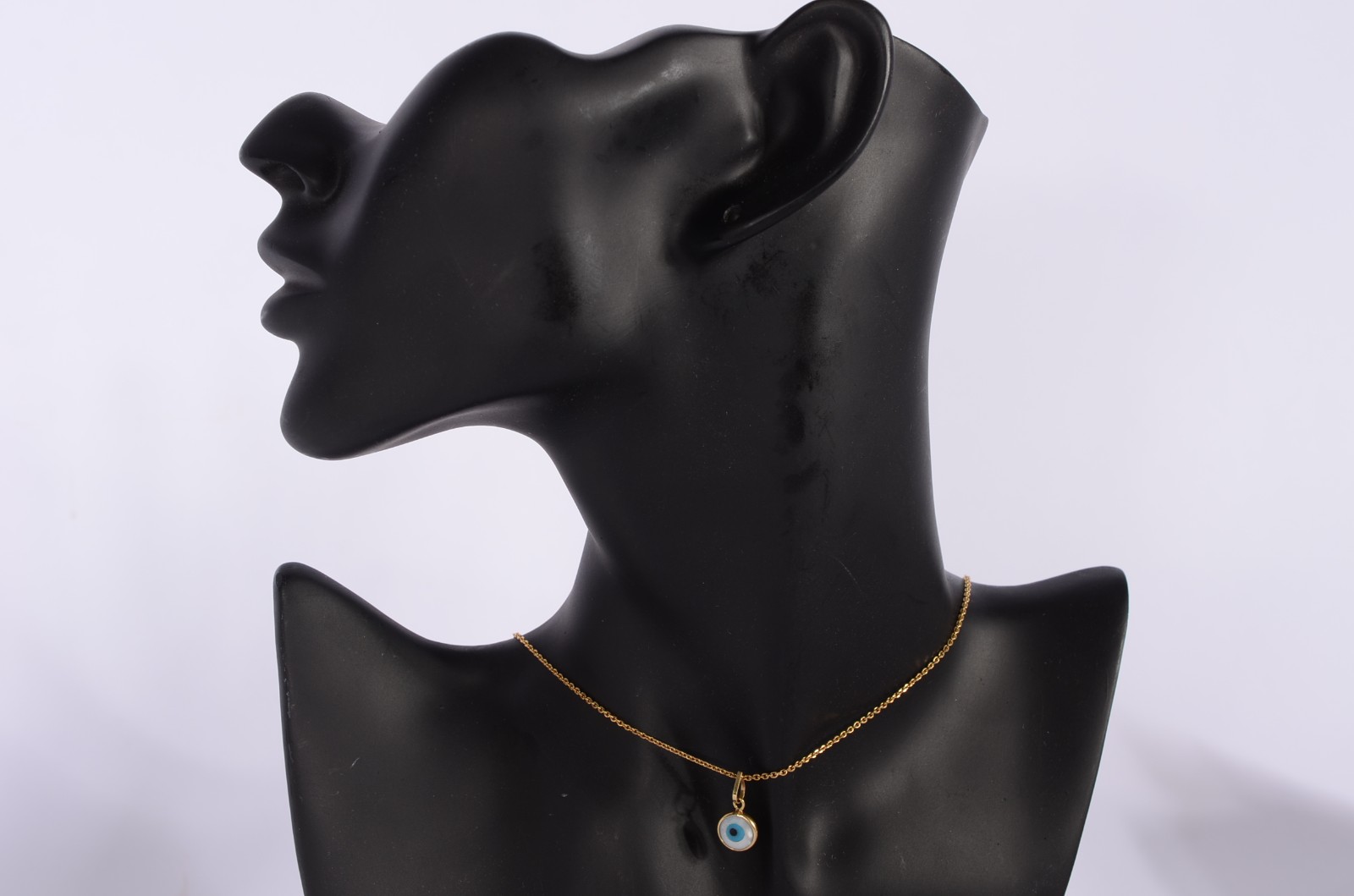 Colar de ouro 18 k., pendente de olho de gato. (Por motivos de... - foto 6 de 6