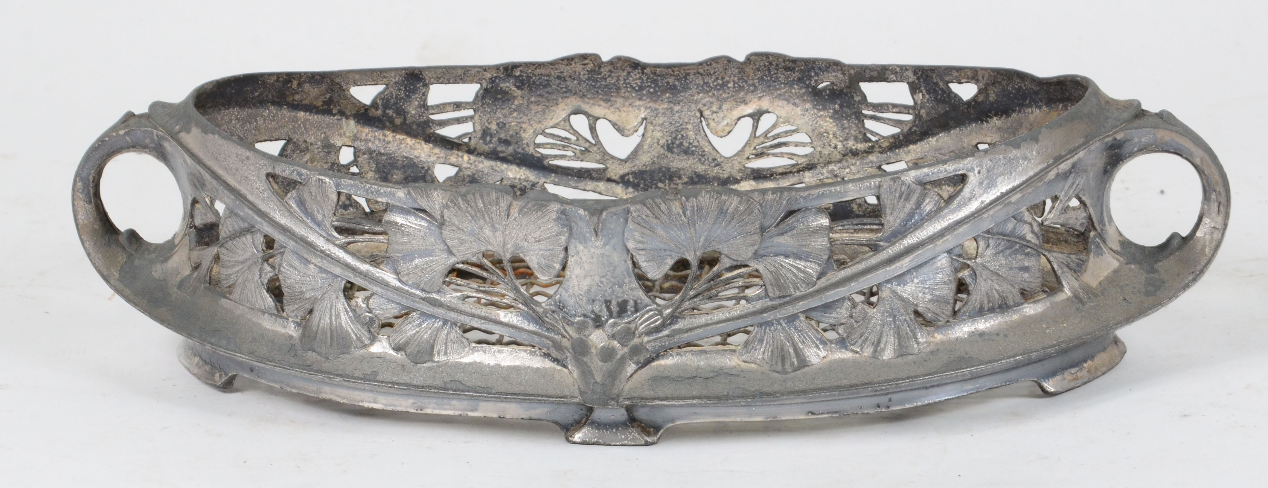 Floreira Art Nouveau de pewter (faltando recipiente interno, metal... - foto 1 de 2