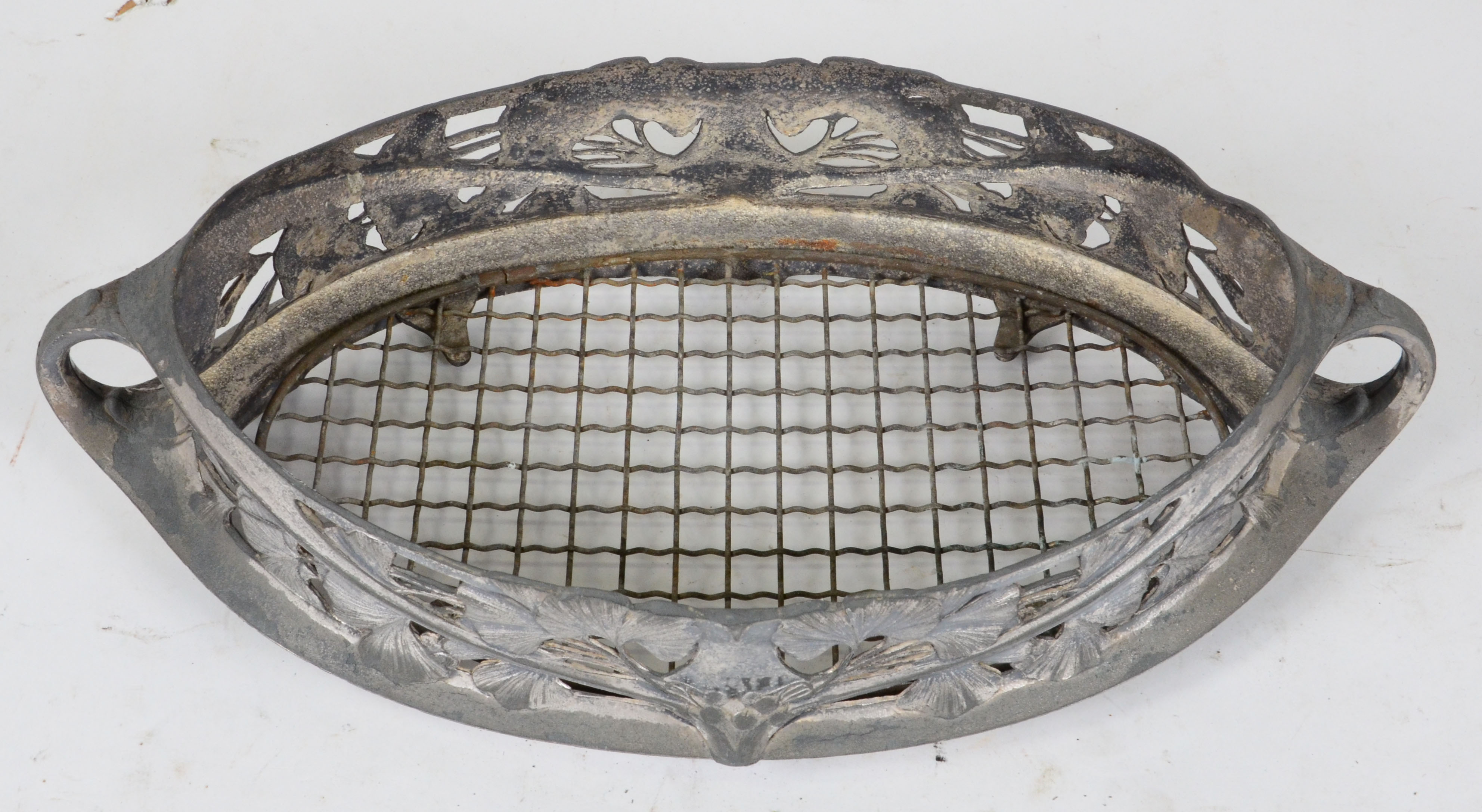 Floreira Art Nouveau de pewter (faltando recipiente interno, metal... - foto 2 de 2