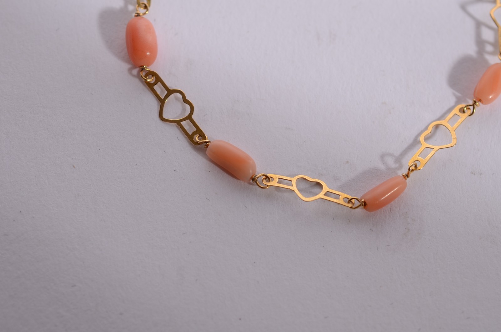 Pulseira de ouro 18 k., contraste 725 mls com pedras corais. (Por... - foto 3 de 4