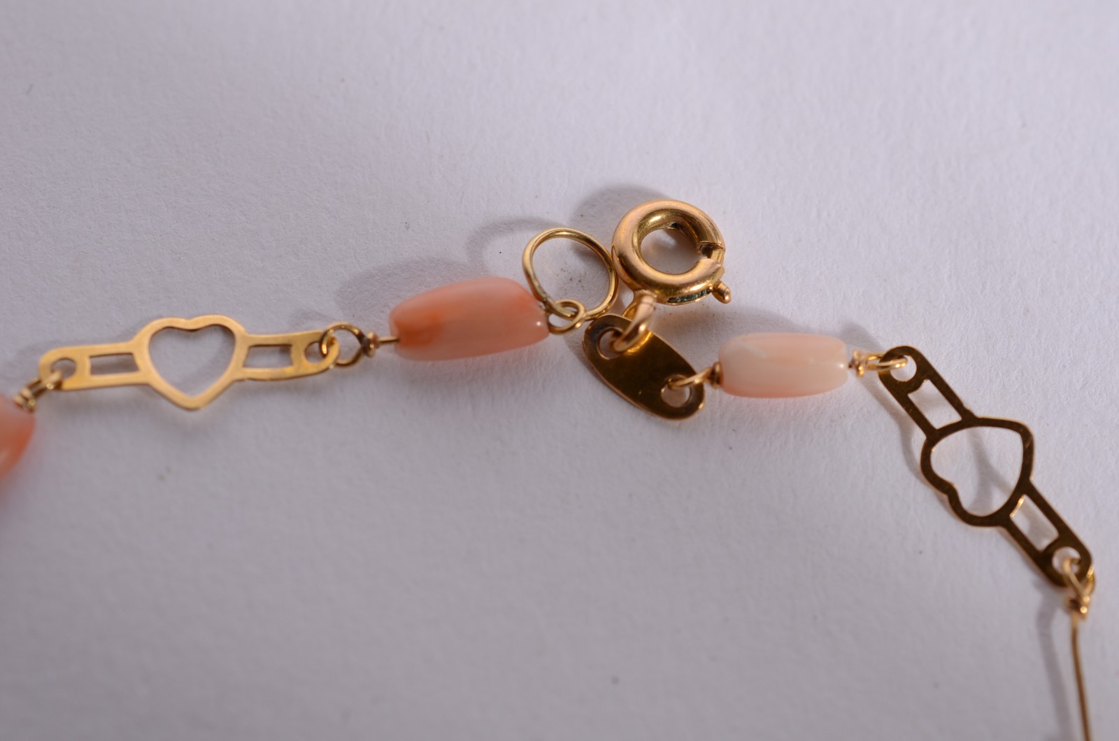 Pulseira de ouro 18 k., contraste 725 mls com pedras corais. (Por... - foto 4 de 4