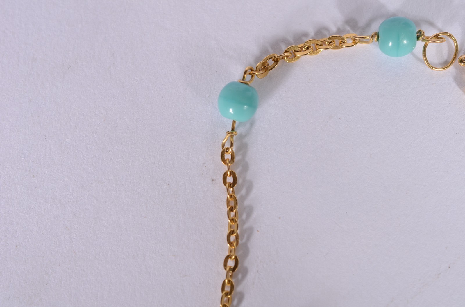 Pulseira de ouro 18 k., pedras turquesas. (Por motivos de segurança a... - foto 2 de 4