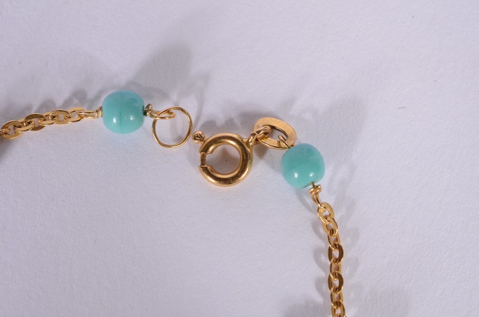 Pulseira de ouro 18 k., pedras turquesas. (Por motivos de segurança a... - foto 3 de 4
