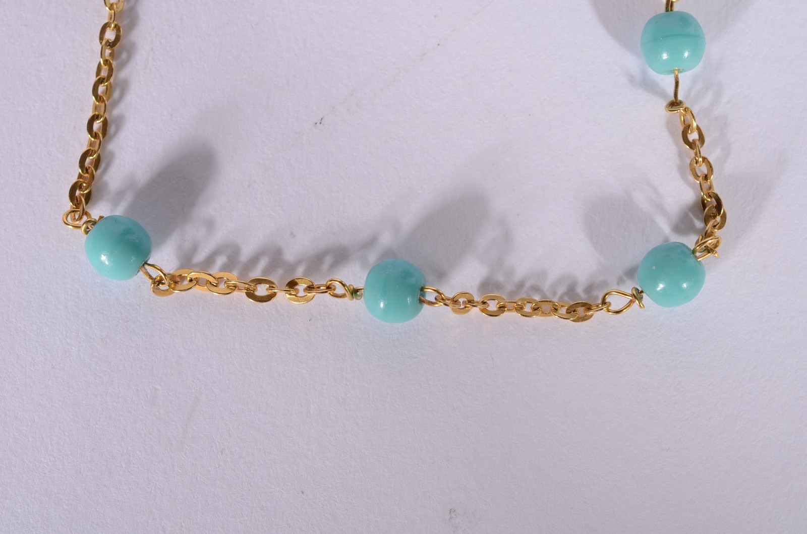 Pulseira de ouro 18 k., pedras turquesas. (Por motivos de segurança a... - foto 4 de 4