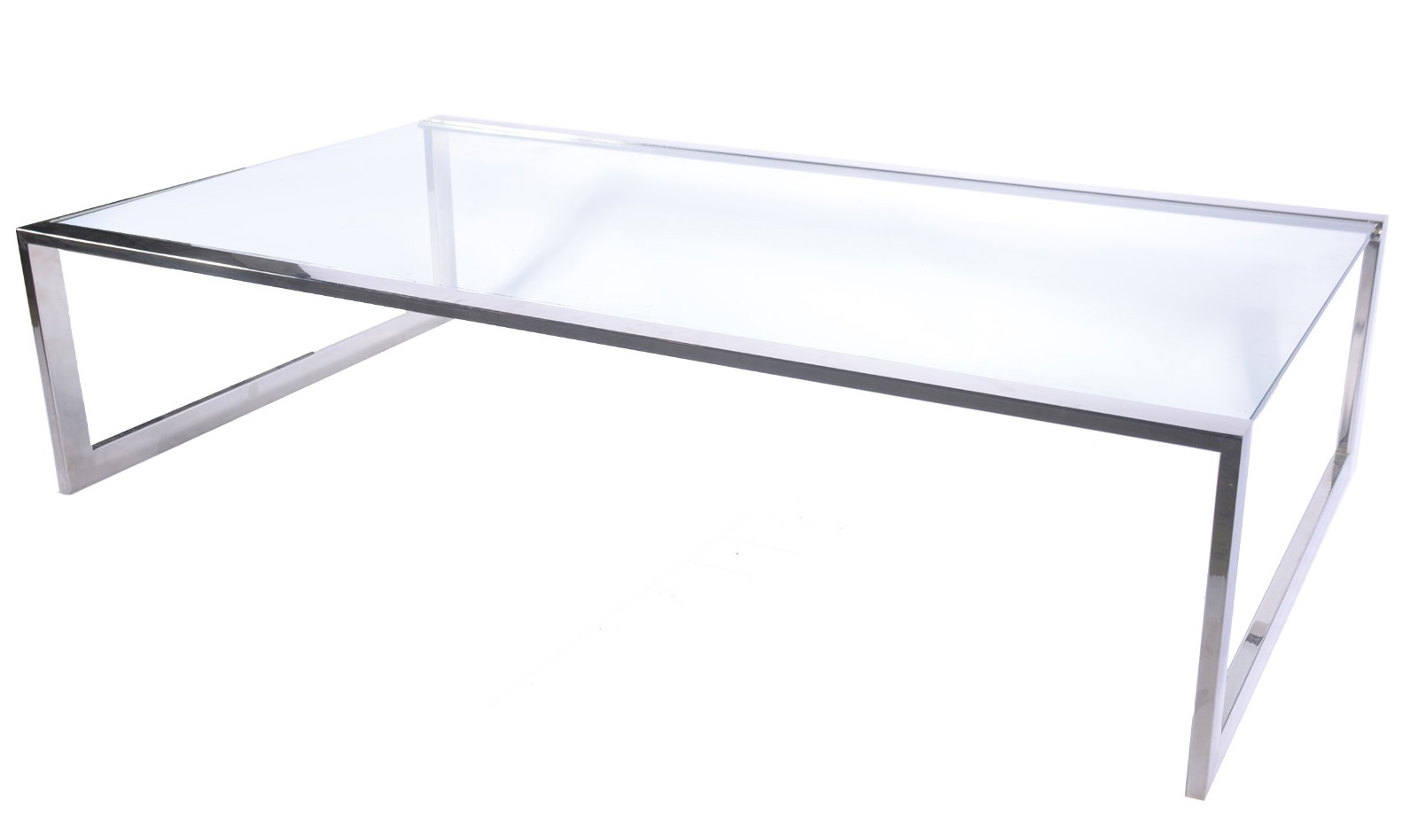 Mesa de centro com base de metal e tampo de vidro. Design moderno. - foto 1 de 8