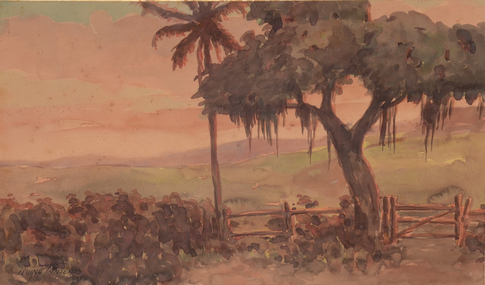 Levino Fânzeres (1884-1956), Paisagem com cerca - foto 1 de 7