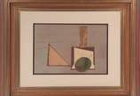 Carlos Scliar (1920-2001), Objetos I - Vinil e colagem encerados sobre tela - Cabo Frio - datado 1992.