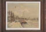 Win Van Dijk (1915-1990), Inverno no Pequeno Po... - Óleo sobre tela. Tela com pequeno rasgo e moldura com cupim.