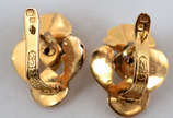 Brincos de ouro , portugueses, contrastados,  c... - Brincos de ouro , portugueses, contrastados,  com 2 brilhantes , peso total 