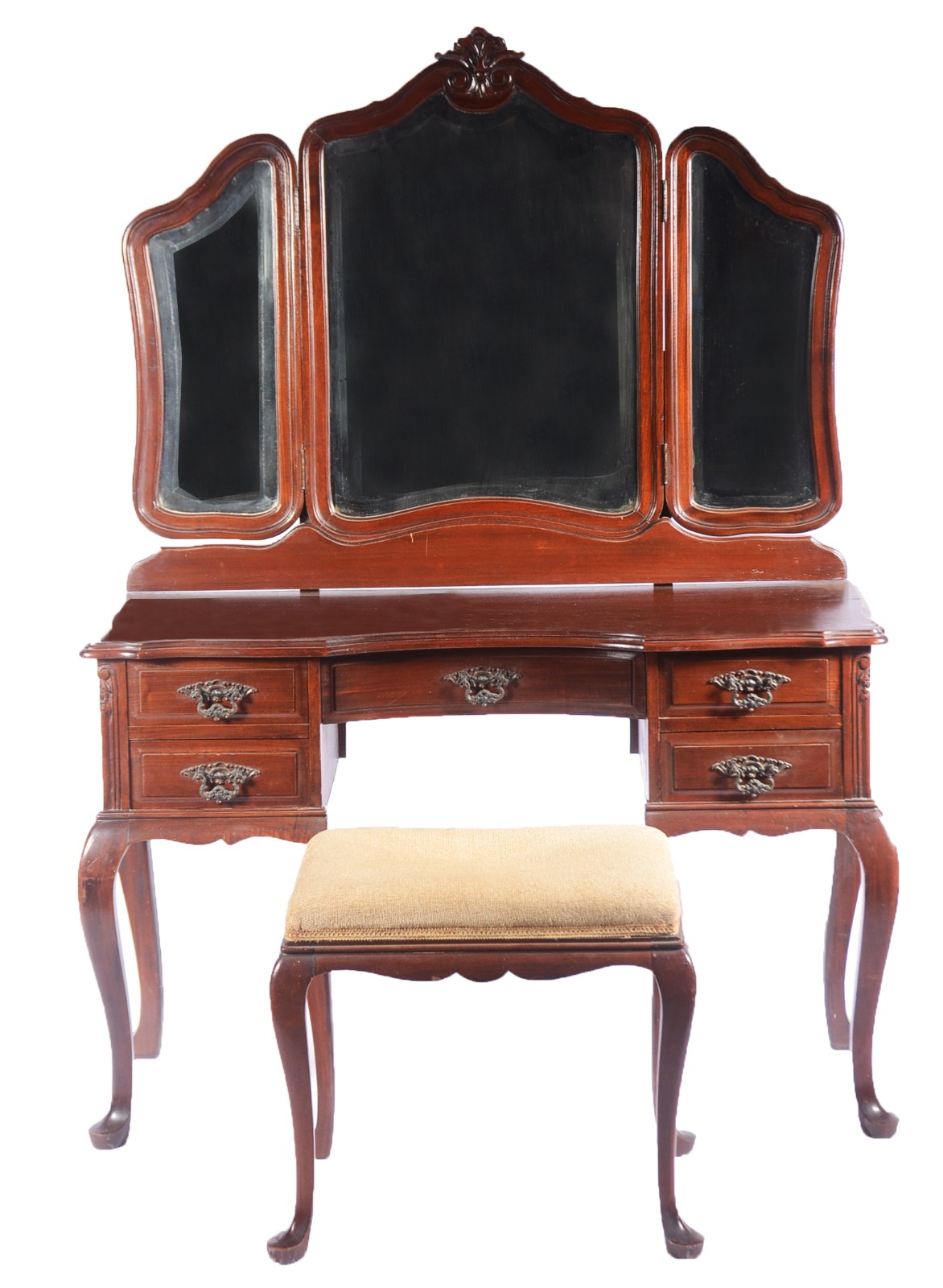 Penteadeira de madeira nobre, estilo Chippendale, encimada por... - foto 2 de 11