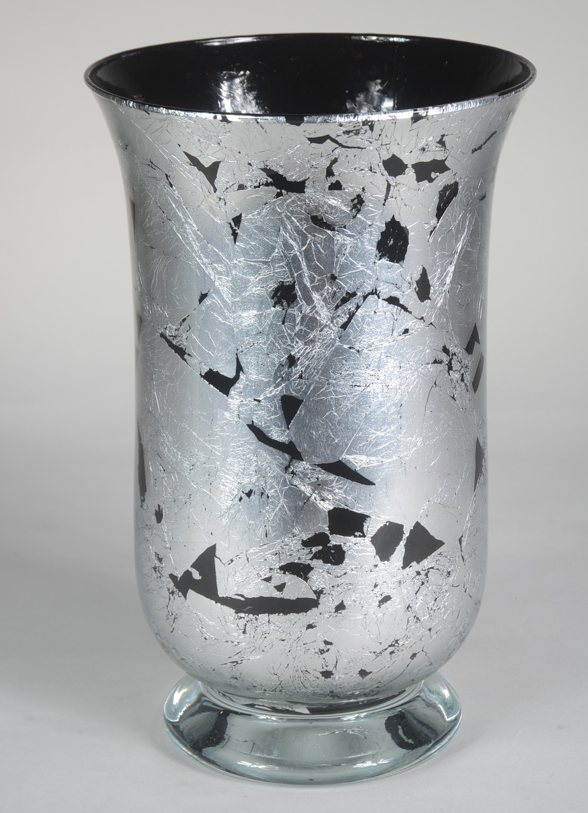 Vaso de vidro decorativo pintado de prateado. - foto 4 de 7