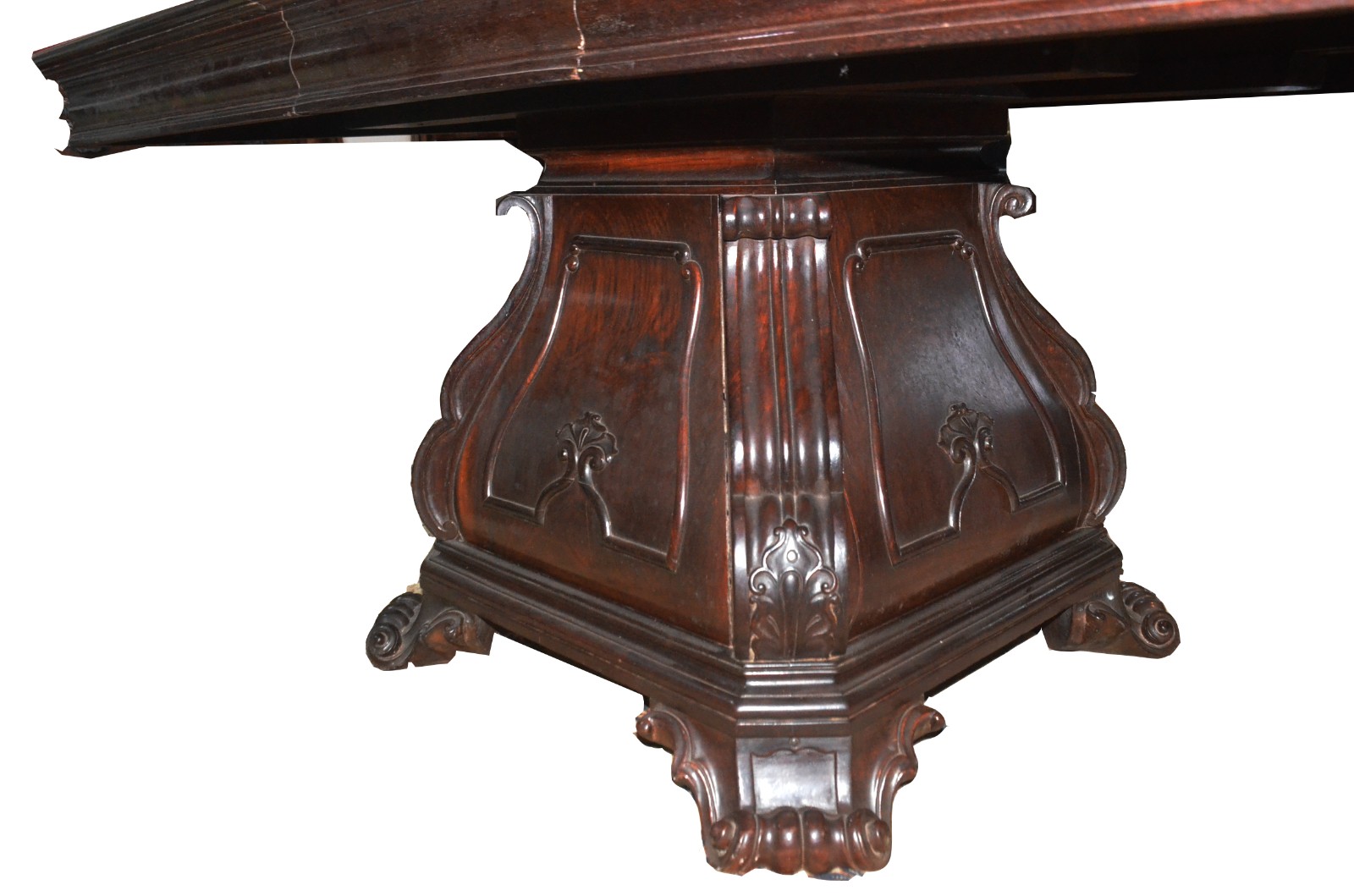 Mesa de jantar de madeira nobre, tampo retangular com tabua extensora... - foto 2 de 5