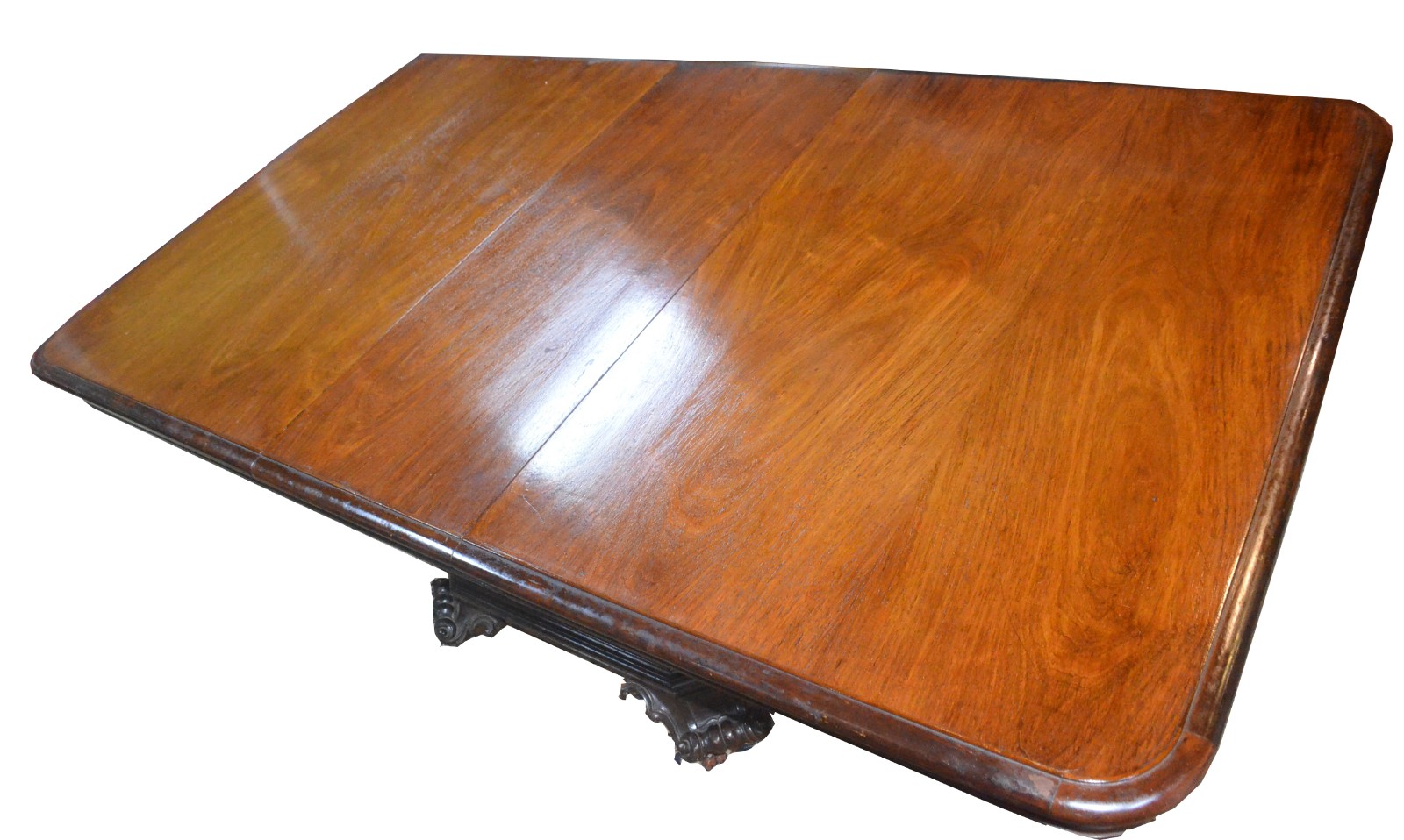 Mesa de jantar de madeira nobre, tampo retangular com tabua extensora... - foto 3 de 5