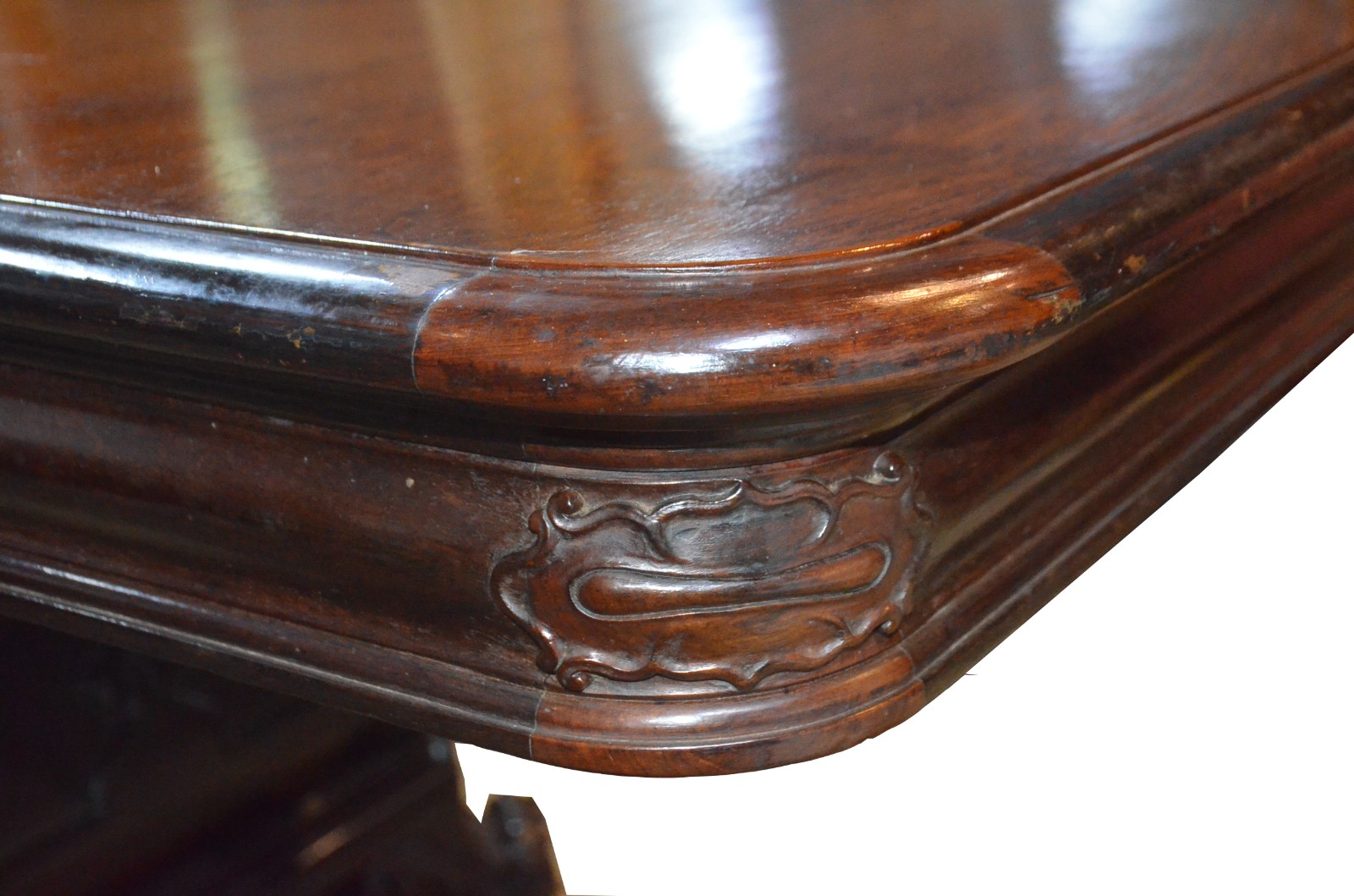 Mesa de jantar de madeira nobre, tampo retangular com tabua extensora... - foto 5 de 5