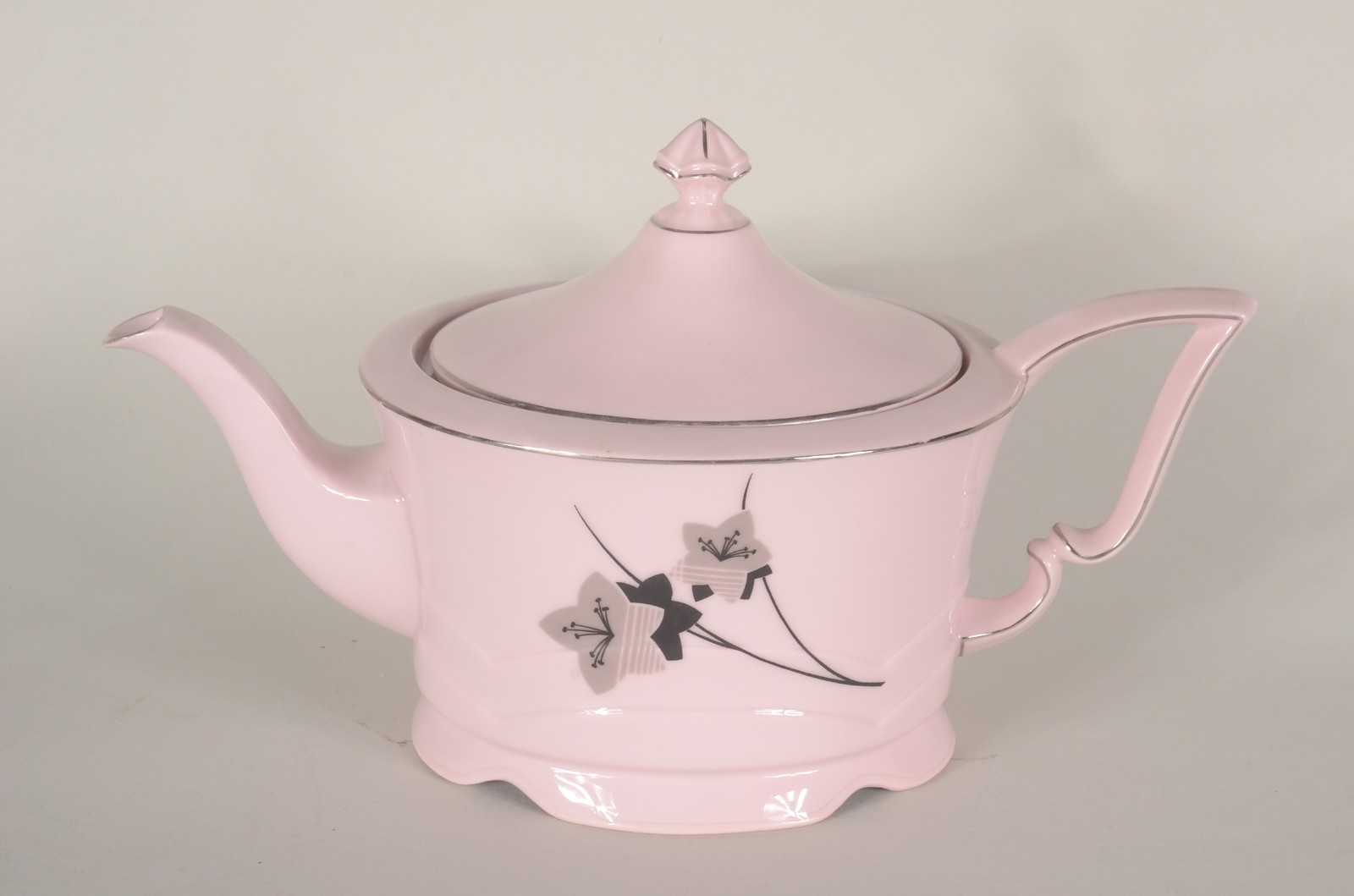 Serviço de chá de porcelana tcheca Epiag na cor rosa com ramos... - foto 2 de 11