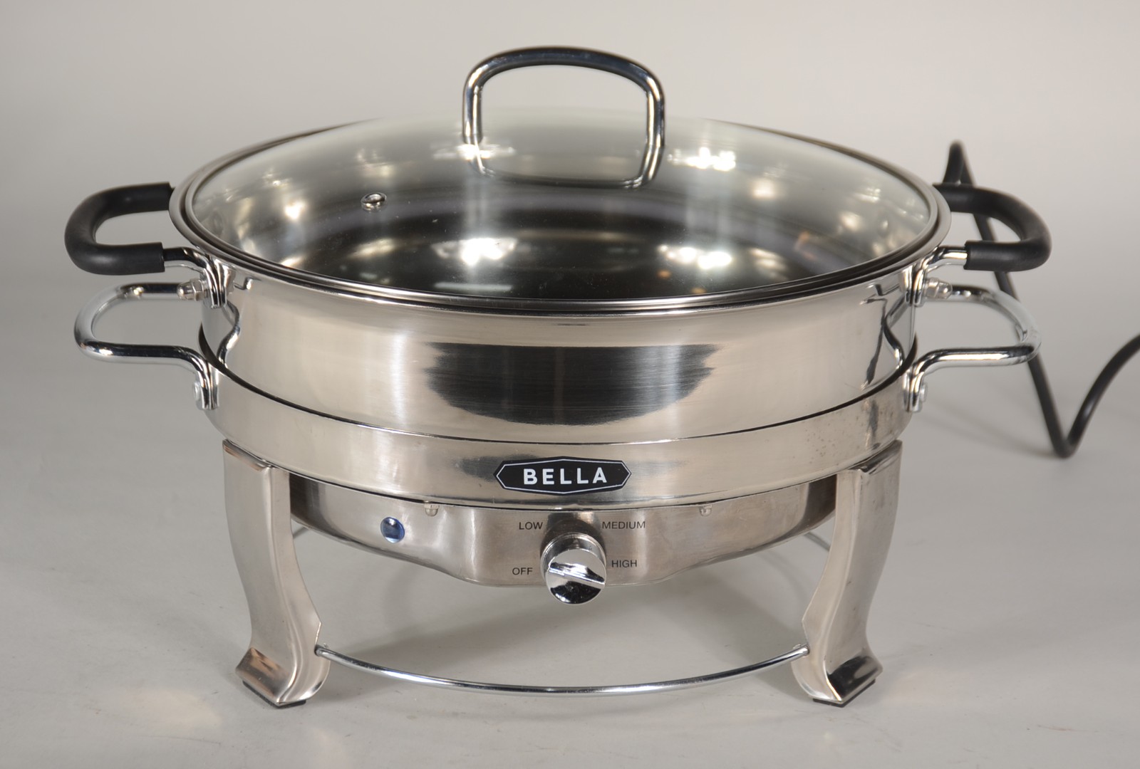 Caçarola com rechaud elétrico de inox 4,7 litros, marca Bella. - foto 1 de 6