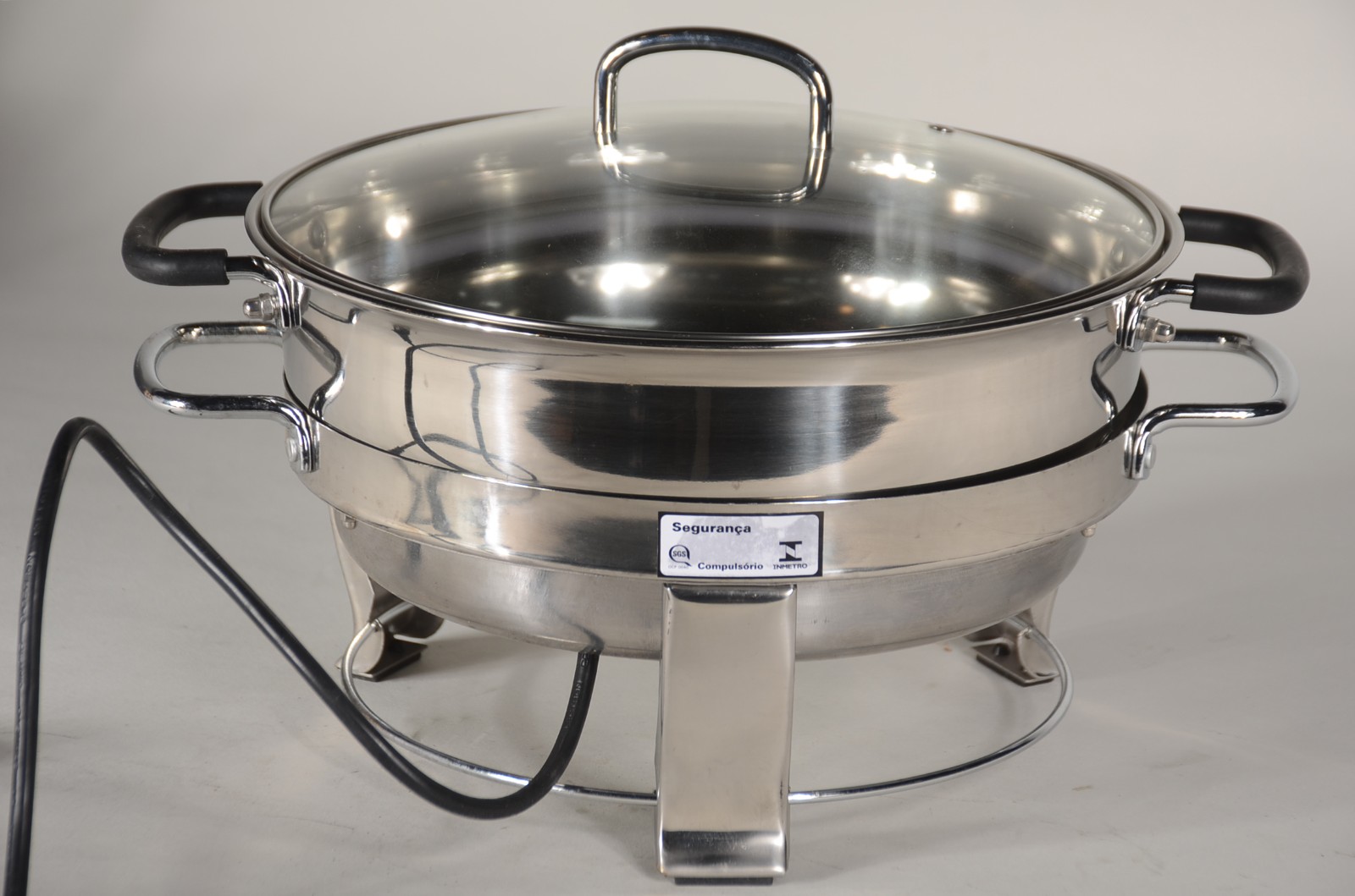 Caçarola com rechaud elétrico de inox 4,7 litros, marca Bella. - foto 3 de 6