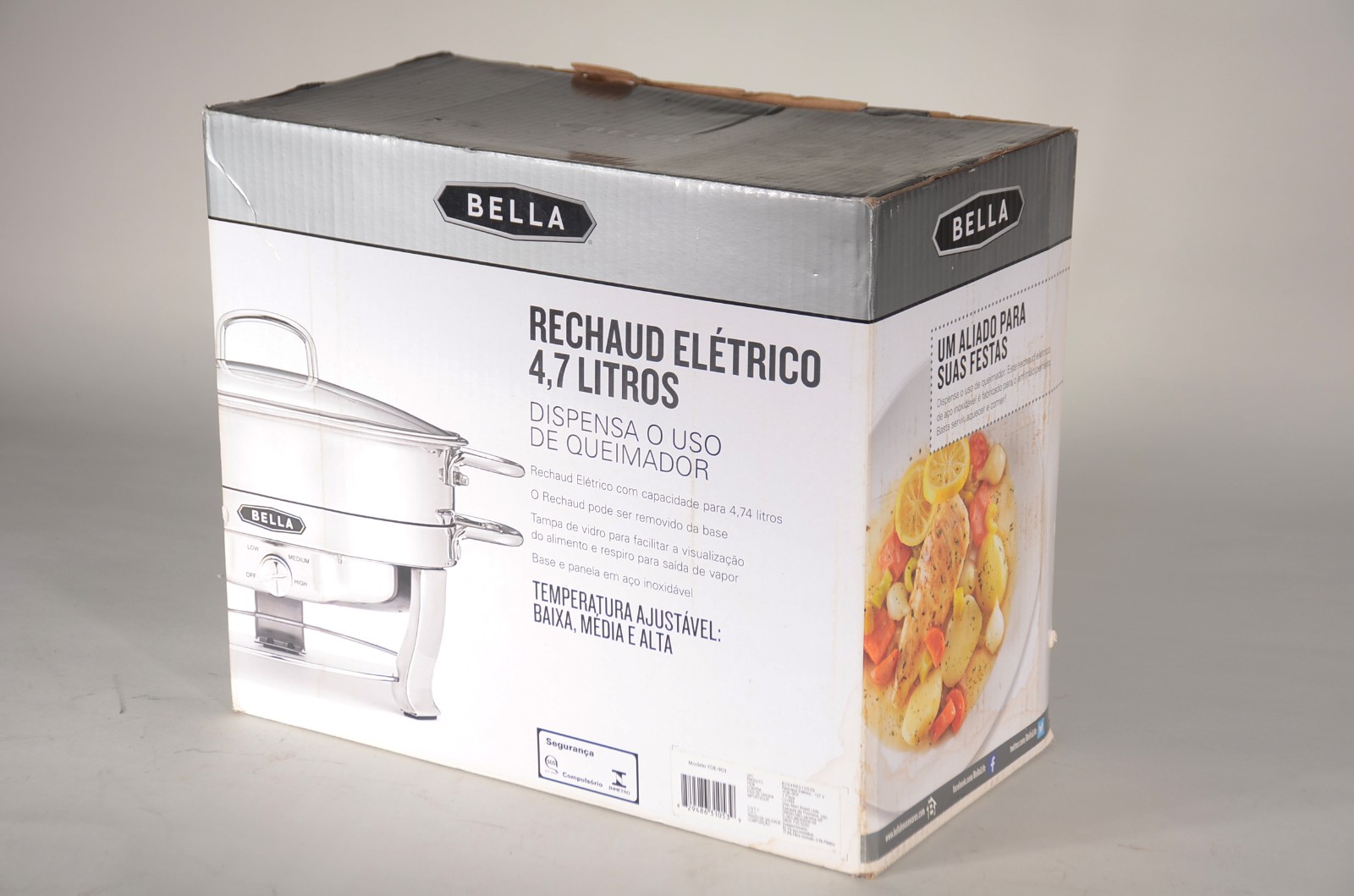 Caçarola com rechaud elétrico de inox 4,7 litros, marca Bella. - foto 6 de 6
