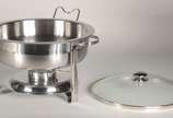 Caçarola com rechaud de inox de 4 litros, tampa... - Caçarola com rechaud de inox de 4 litros, tampa de vidro.