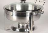 Caçarola com rechaud de inox de 4 litros, tampa... - Caçarola com rechaud de inox de 4 litros, tampa de vidro.