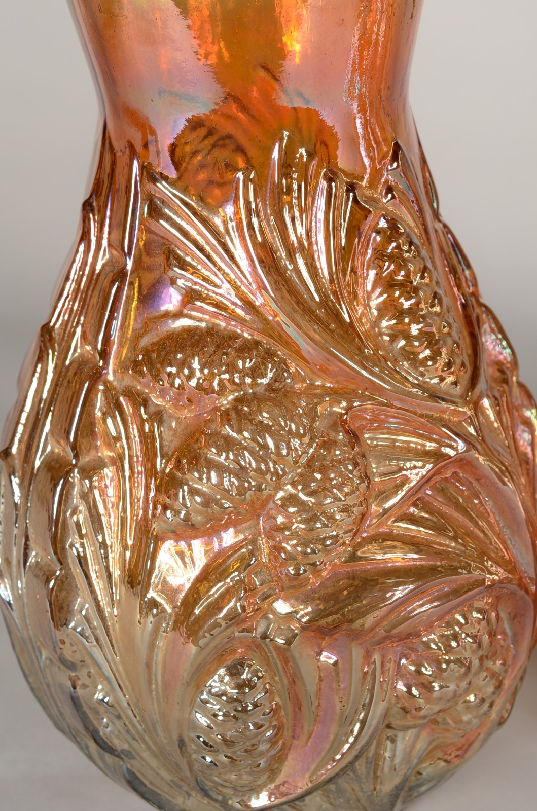Par de vasos de vidro " casca de cebola", trabalhado em relevo. - foto 2 de 6