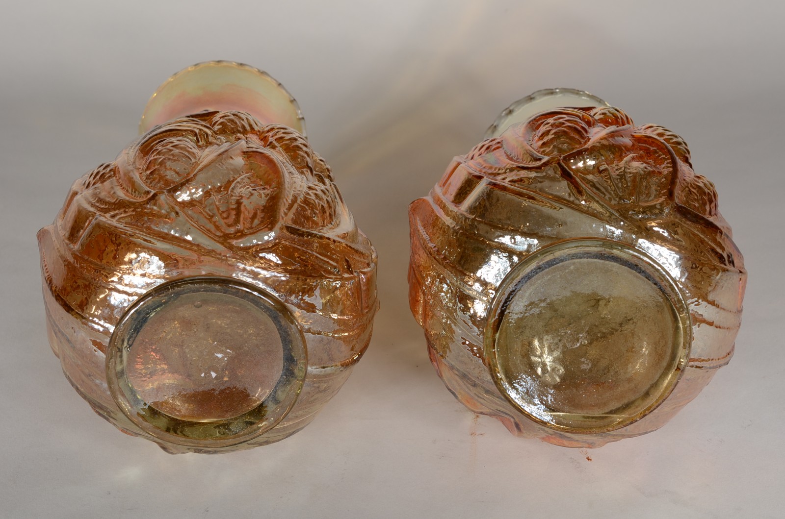 Par de vasos de vidro " casca de cebola", trabalhado em relevo. - foto 6 de 6