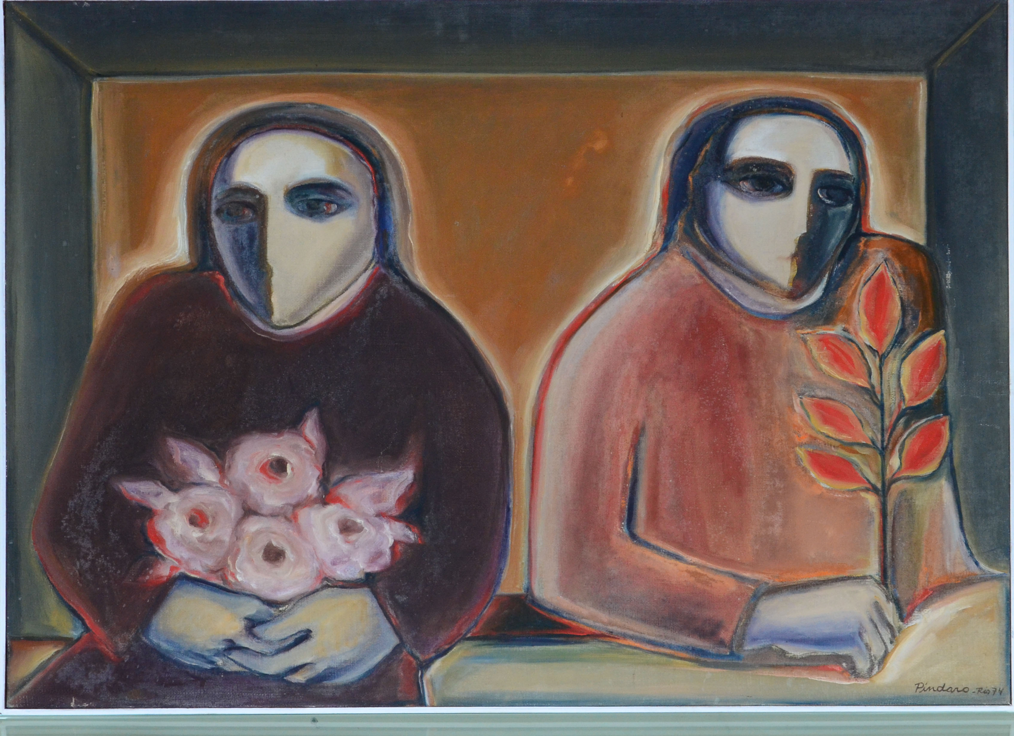 Píndaro Castelo Branco (1930), Figuras com flores - foto 1 de 3